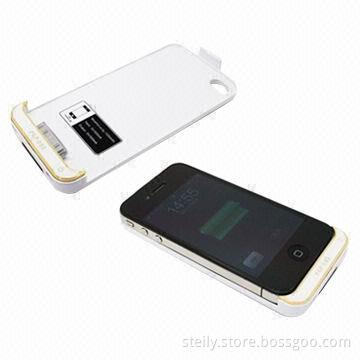 Rechargeable External Backup Battery Charger Case for iPhone 4/4S, with 1,500mAh Battery Capacity
